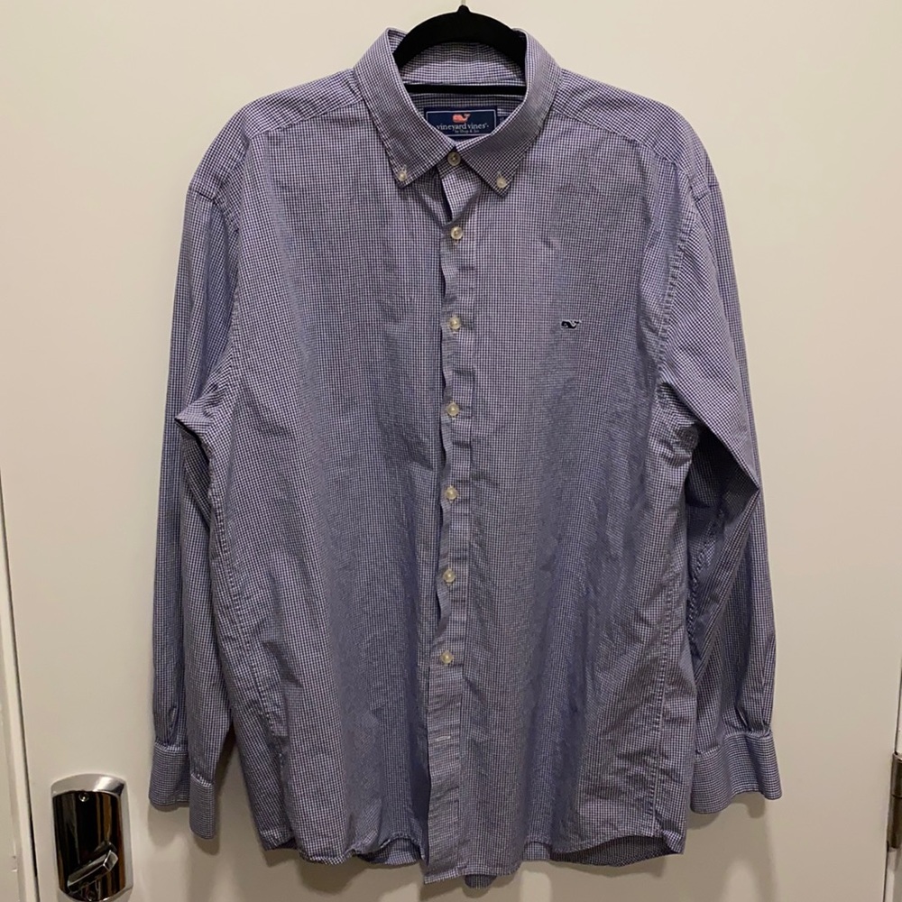 Vineyard Vines Whale Shirt - Navy Gingham XL